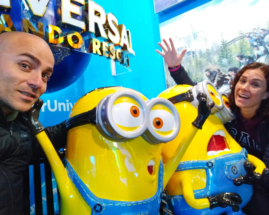 Vico y Oli con los Minions en Universal Orlando