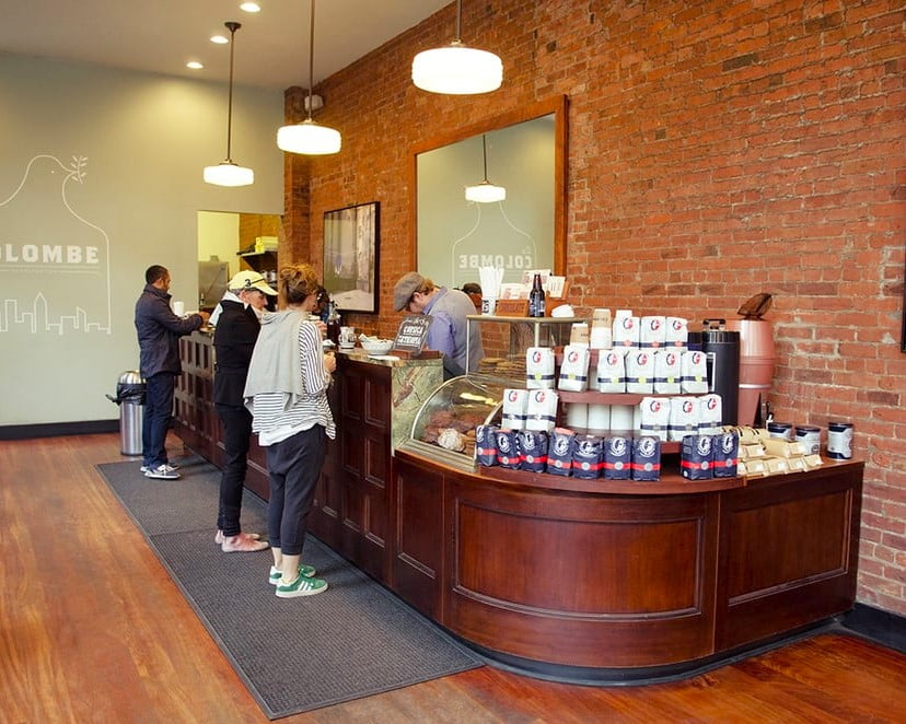 Interior de La Colombe en Nueva york