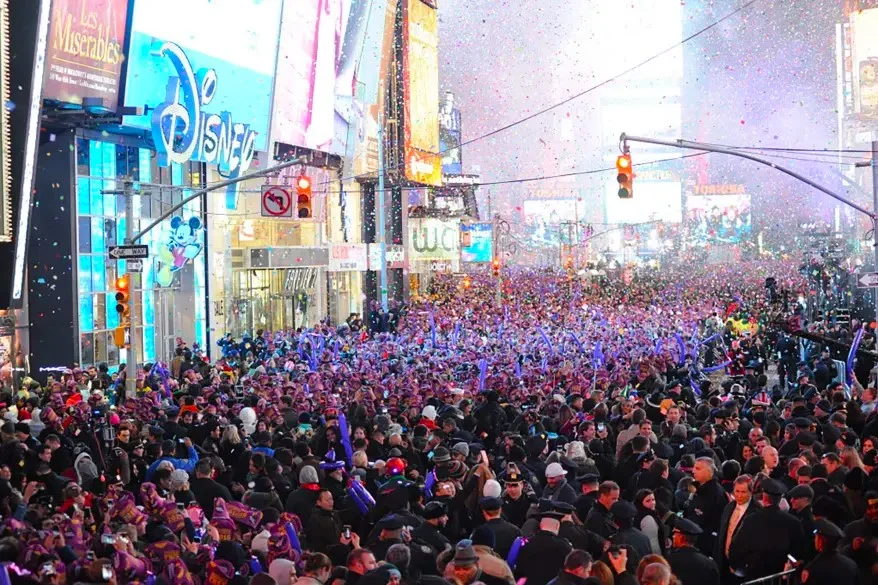 Multitud en Times Square la noche de año nuevo en New York