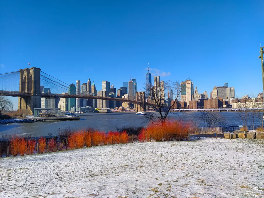 4_nyinvierno El puente de Brooklyn y el Skyline de Manhattan Nevado