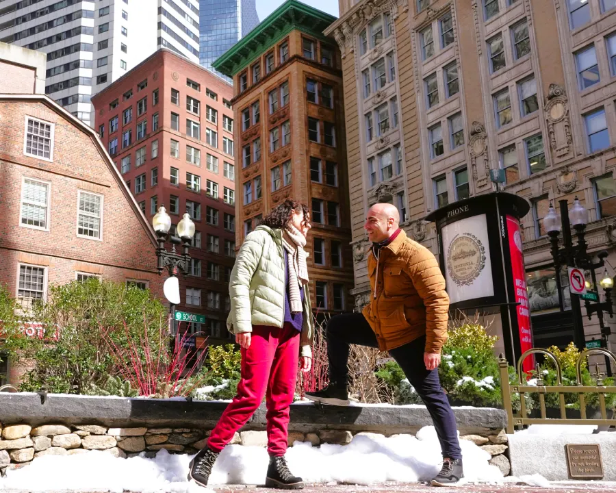 Vico y Oli en el Downtown de Boston