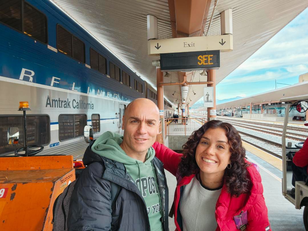 Vico y Oli en la Estación de Amtrak de San Francisco